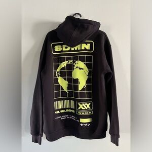 Black Hoodie with Green Graphic